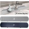 1pc Faucet Sink Splash Guard Mat, Silicone Faucet Water Catcher Mat Cover, Sink Draining Pad Behind Faucet