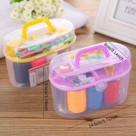 46pcs Portable Household Needle And Thread Sewing Tools Thread Kit Organizer Color Random