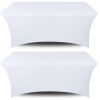 Stretch Spandex Table Covers 4FT Pack of 2 Fitted Tablecloths for Rectangle Tables Stretchy Wrinkle Resistant Folding Table Cover White