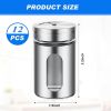 12 piece salt and pepper shaker, stainless steel spice shaker, 3.4 ounce salt dispenser, stainless steel spice jar with rotating lid