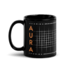 Aura Black Coffee Mugs with Grid design by HadiArts